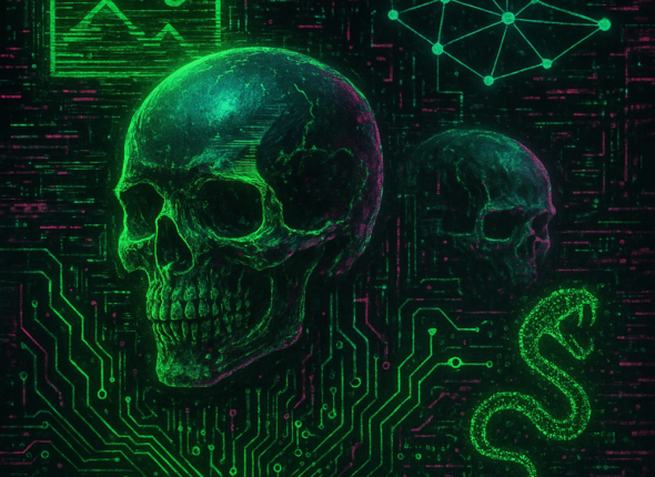 A high-resolution, text-free digital artwork in a toxic cyberpunk style (without CRT effects). The i